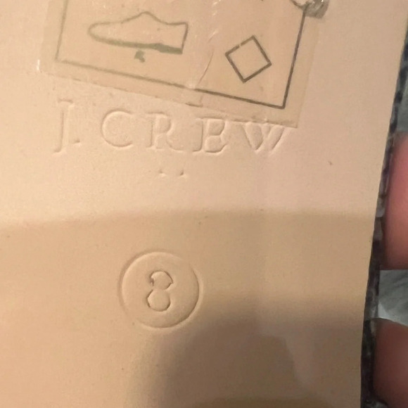 J Crew snakeskin blocked heel strap on sandals, size 8 - Picture 6 of 8